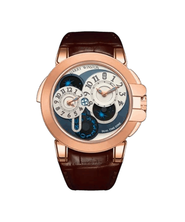 Harry Winston Ocean Dual Time rose gold luxury watch at Dauri Club Tbilisi